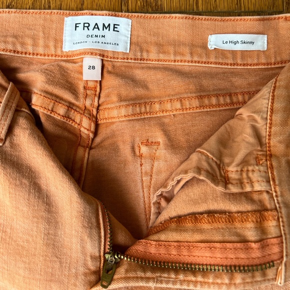 Frame le high skinny| orange crush high waist jeans size 28 - Picture 4 of 6